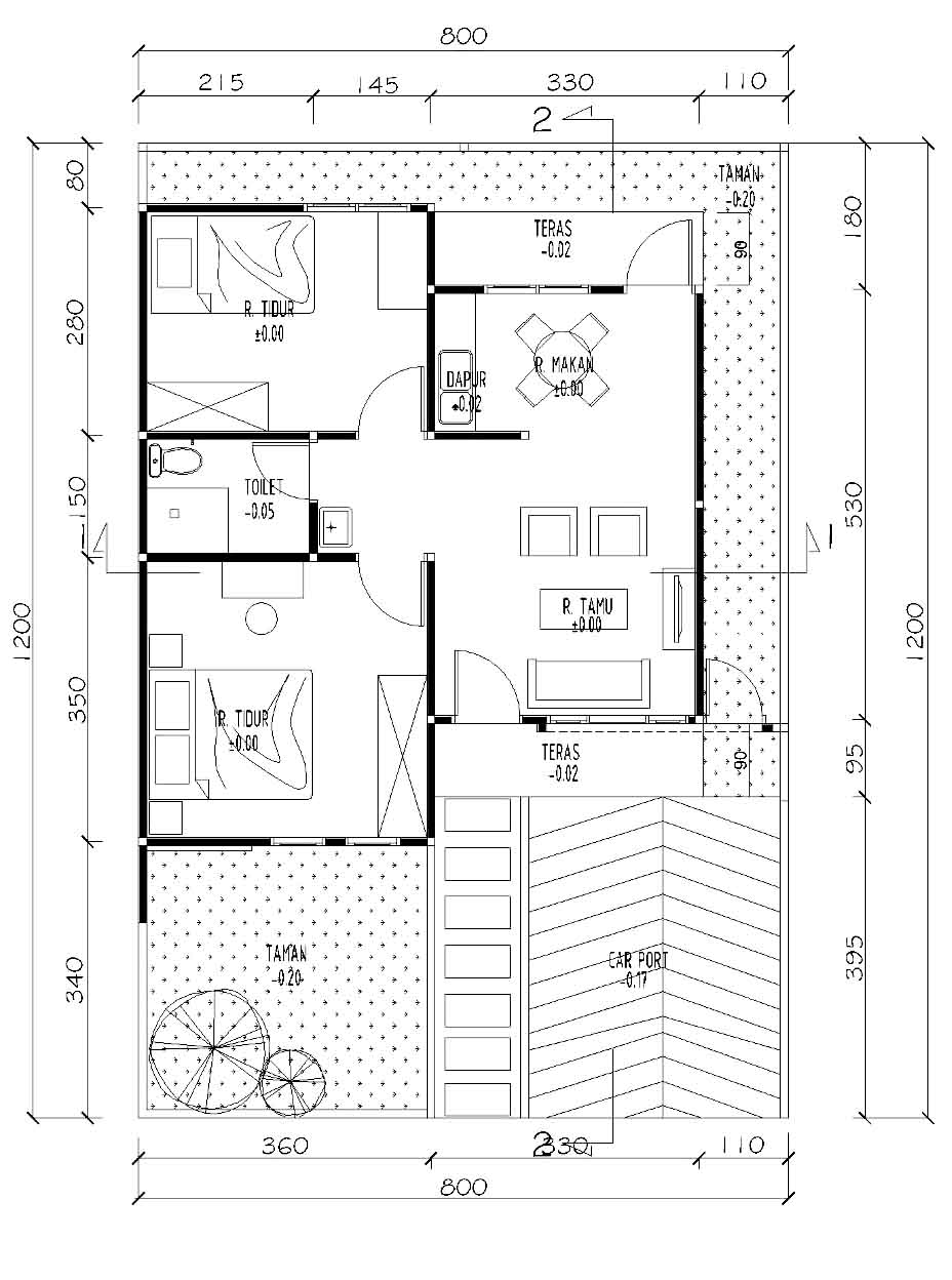 GAMBAR DENAH RUMAH TYPE-45 DAN UKURANNYA | freewaremini - Denah Rumah Type 45 Dan Tampaknya