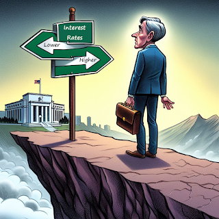 Editorial cartoon illustrating how the economy will respond when the Federal Reserve changes interest rates. Image generated by Microsoft Bing Image Creator.