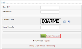 Income Tax India-Forgot Password