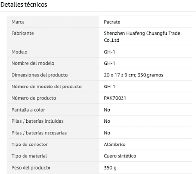 Características auriculares Pacrate