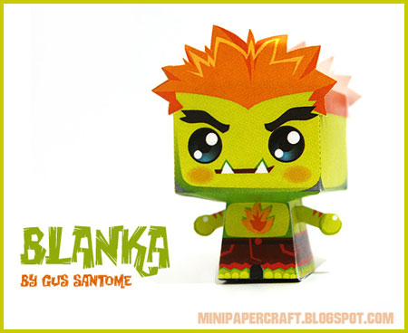 Street Fighter Mini Blanka Paper Toy