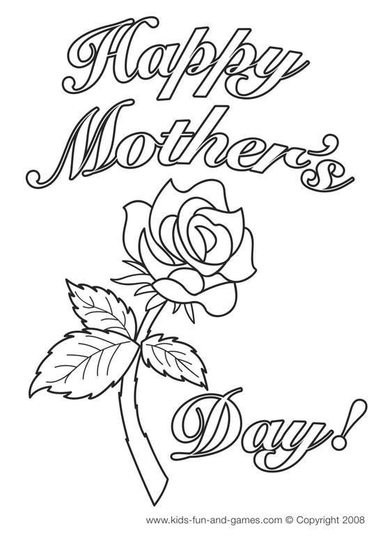 free mother day coloring pages