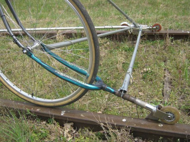 A bike that can move in rail train, rail bike, design, pictures