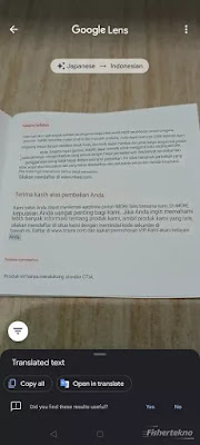 Hasil translate dari foto