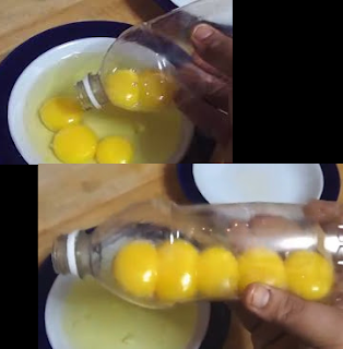 cara memisahkan kuning telur dengan botol