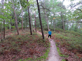 hiker on trail at Nordhouse Dunes