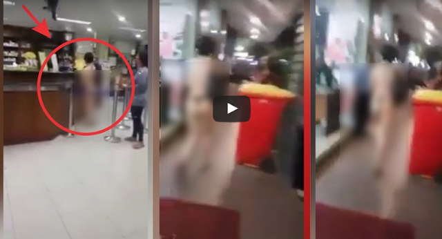 GILA, BUGIL SEORANG WANITA JALAN-JALAN KE MALL 