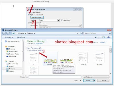 cara membuat watermark di Ms word 2016