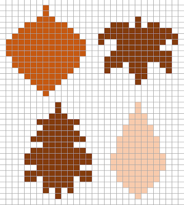 Hama bead Autumn leaves design and pattern to print