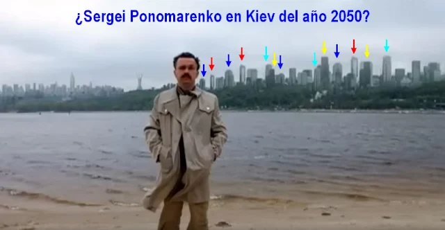 Viajero del tiempo Sergei Ponomarenko en Kiev del futuro. 2050.