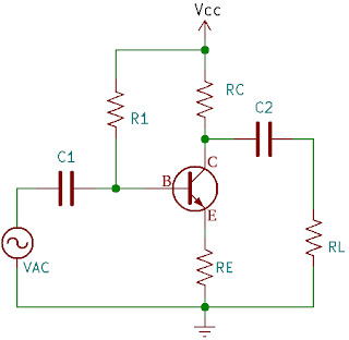 Common Emitter tanpa pembagi tegangan pada Base