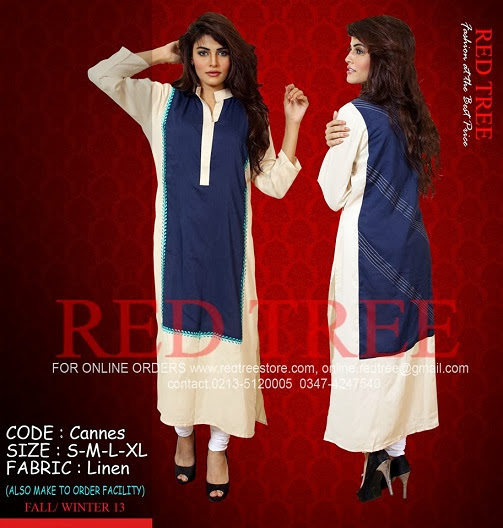 Red Tree Stylish Winter Wear Dresses 2013-14 For Ladies & Young Girls