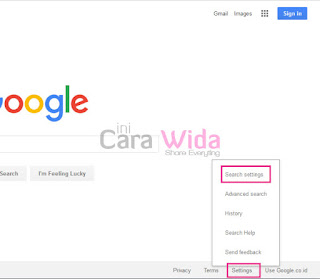 link search setting untuk merubah bahasa di google