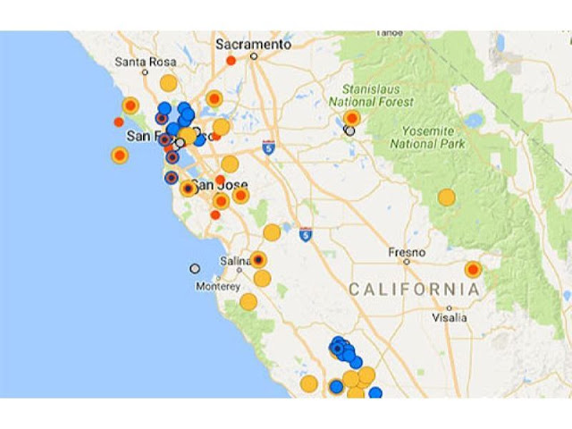 live california earthquake map