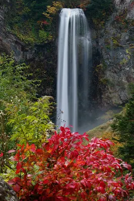 紅葉と滝