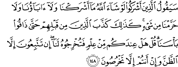 Surat Al-An'am Ayat 148