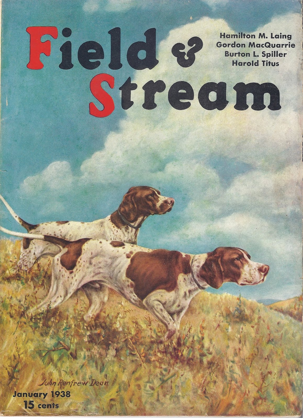 1937 MARCH FIELD & Stream Magazine - Dog Cover - Sp 5423L $75.00 - PicClick