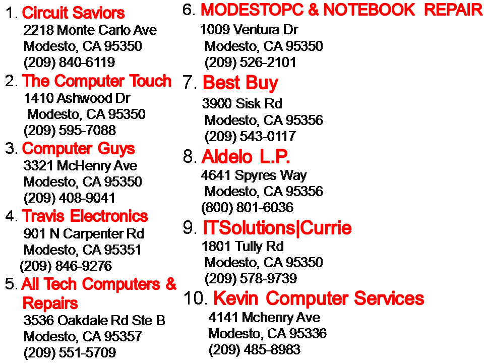 Computer Repair Modesto