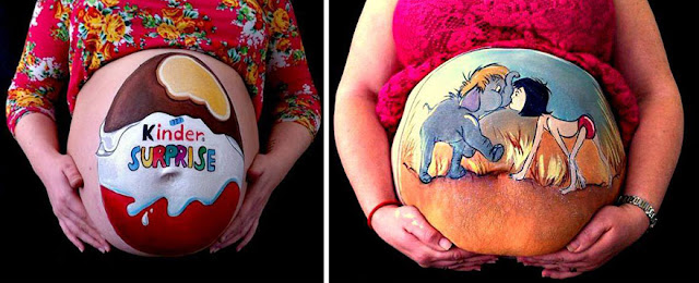 Baby bumps painting with funny characters