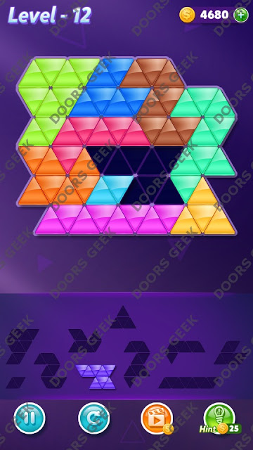 Block! Triangle Puzzle Challenger Level 12 Solution, Cheats, Walkthrough for Android, iPhone, iPad and iPod