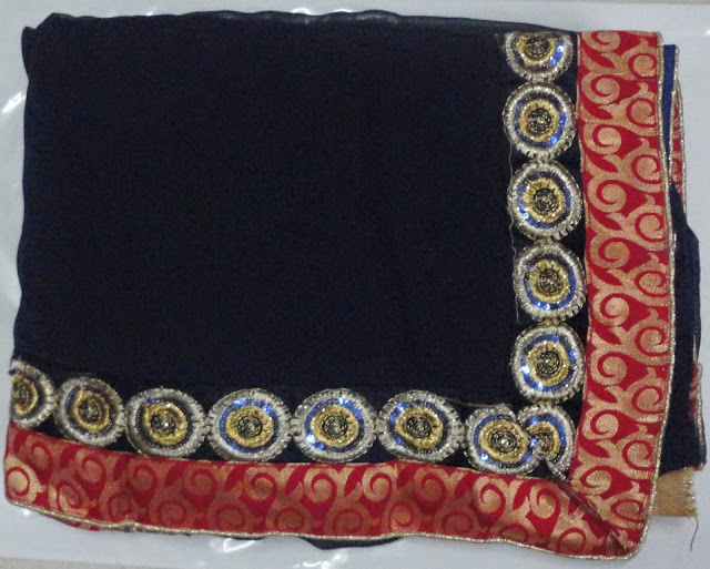 1380 -  Nargis Fakhri In Blue Designer Saree