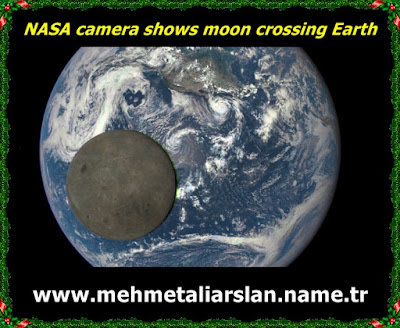 NASA camera shows moon crossing Earth