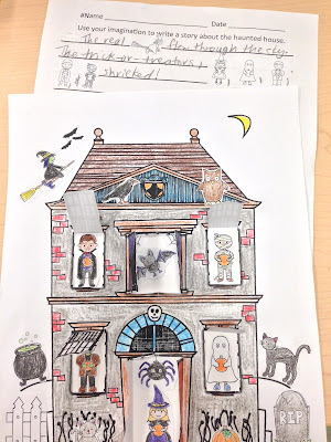  Pop-Up Haunted House Craftivity and Spooky Story Writing Paper