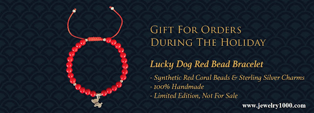 Lucky Dog Red Bead Bracelet