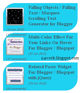 Stylish Animated Blogger Recent Posts Widget