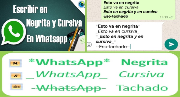 Como usar cursiva, tachado y negrita en WhatsApp