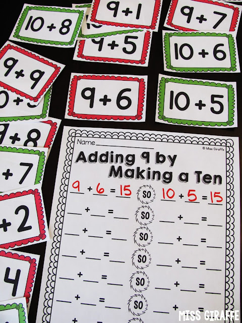 Adding 9 by making a 10 addition strategy and lots of other fun ways to teach make a 10 to add