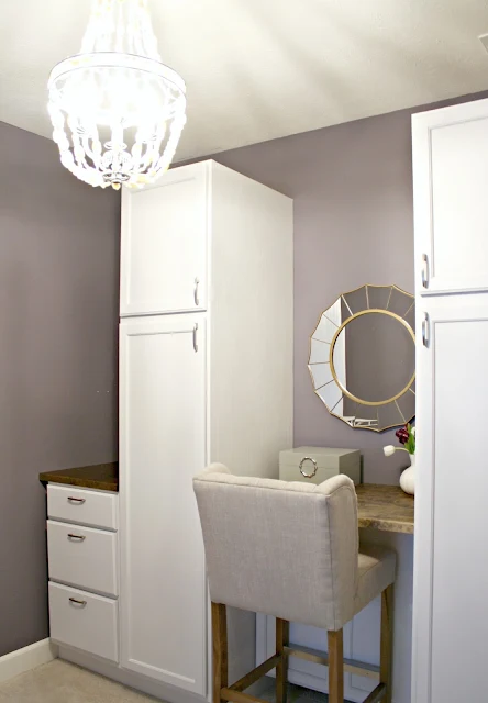 DIY closet makeover using kitchen cabinets