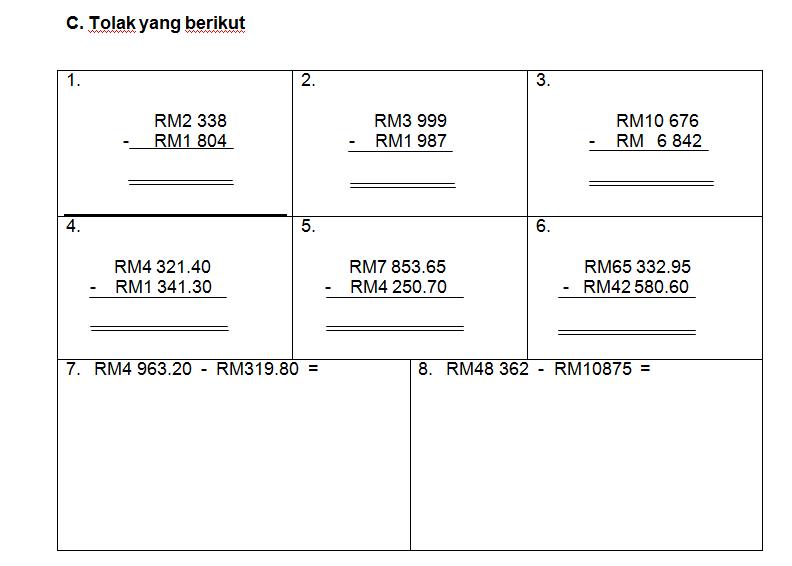 JOM KIRA WANG: LATIHAN TAHUN 5