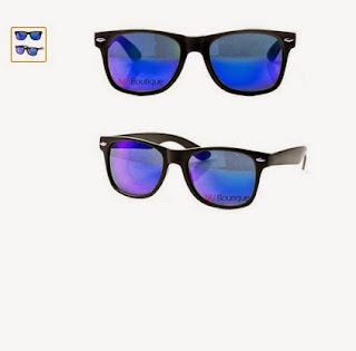 MJ Boutique's Black Wayfarer Sunglasses - Blue Mirror Lens