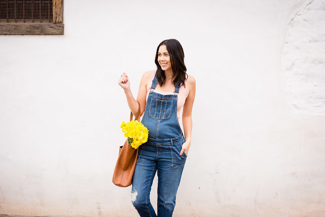 Motherhood Maternity fashion overalls for Spring/Summer pea in a pod tank top