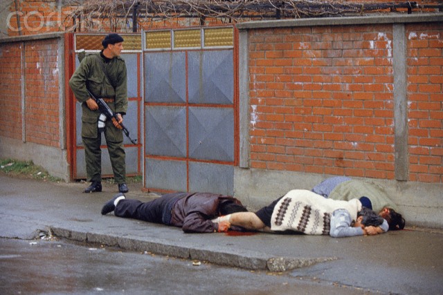 street of Bijeljina on 31 March 1992 the first day of the Bosnian war