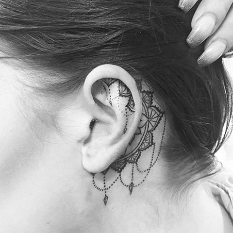 30 Cool Behind The Ear Tattoos