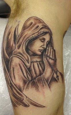 Angel and Cross Tattoo