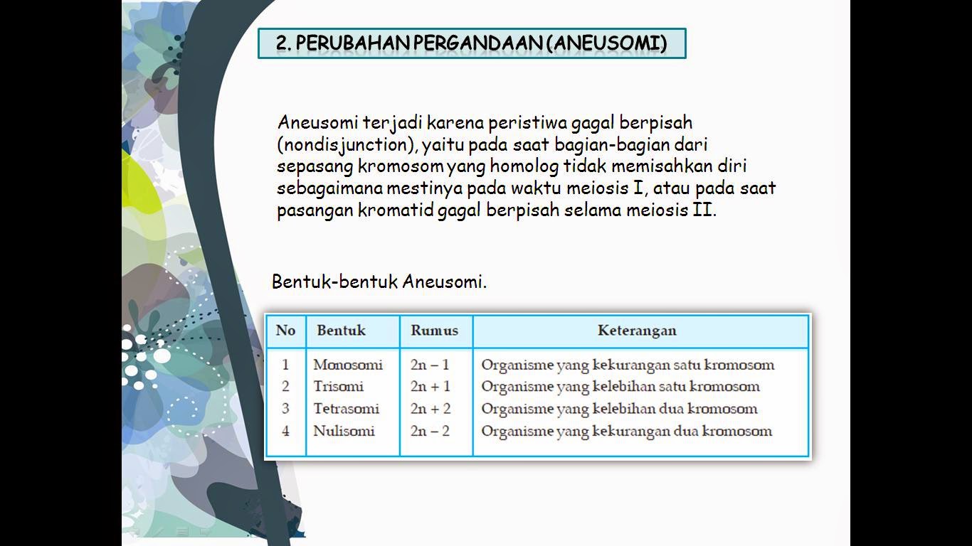 CONTOH PRESENTASI TENTANG MUTASI KROMOSOM DENGAN 