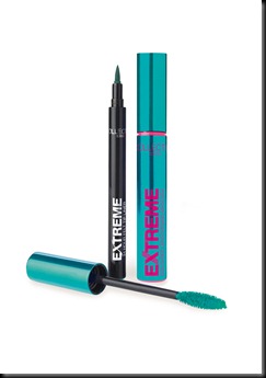 Extreme Mascara & Eyeliner Teal_brush out of pack_on white