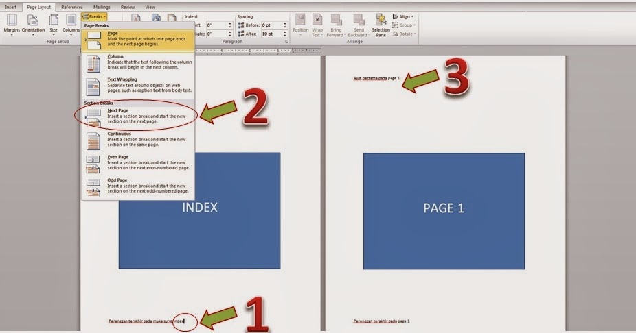 Sebuah Kehidupan Ini Camne Nak Masukkan Muka Surat Kat Microsoft Word