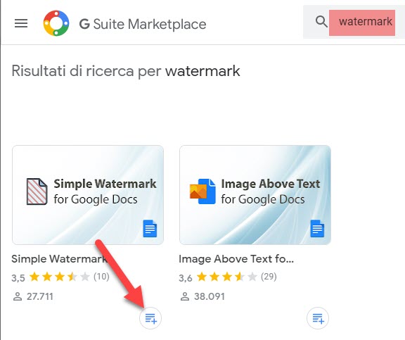 installazione della estensione Simple Watermark