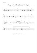Angels We Have Heard On High, free Christmas flute sheet music notes