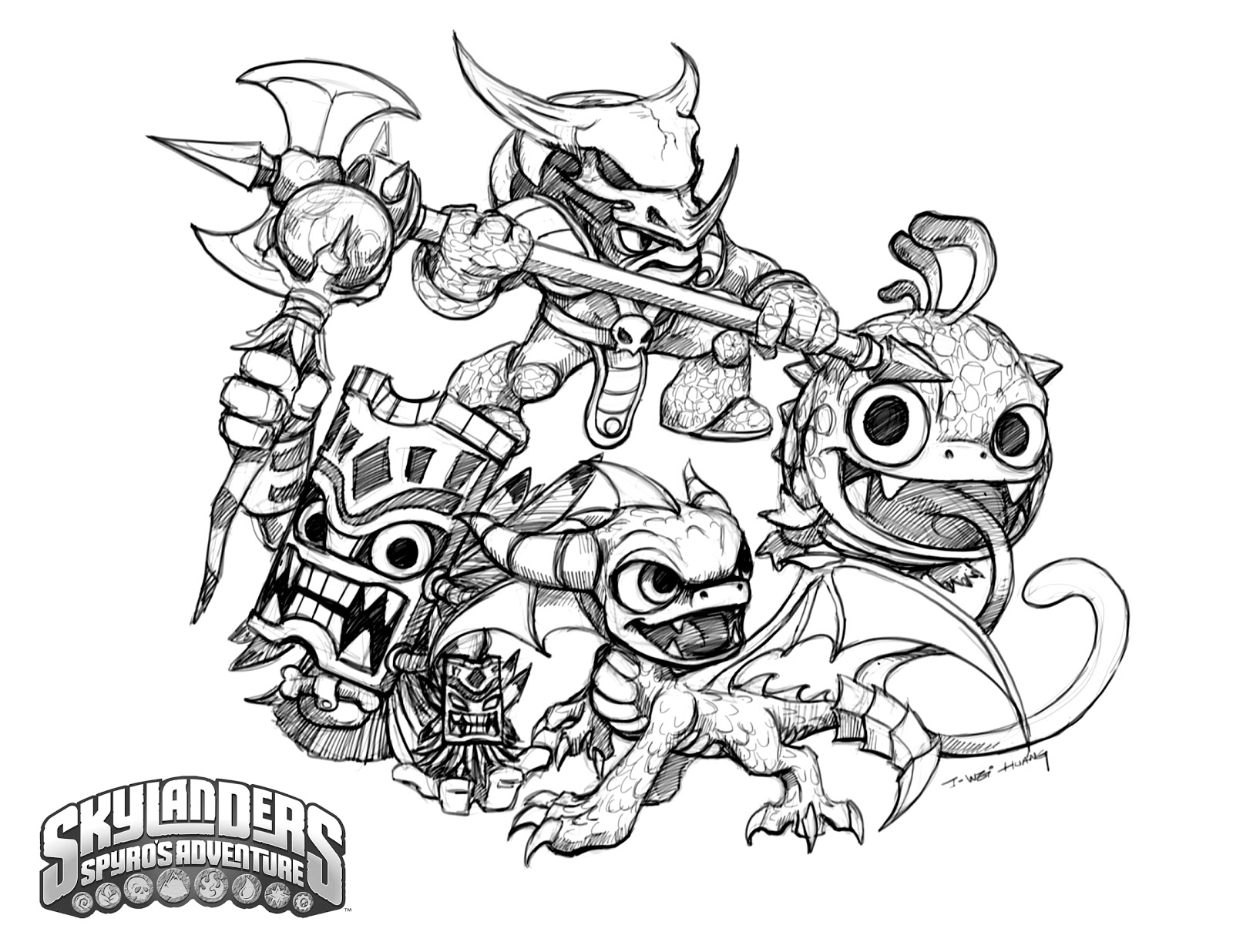 Skylanders Superchargers Spitfire Coloring Pages With ...