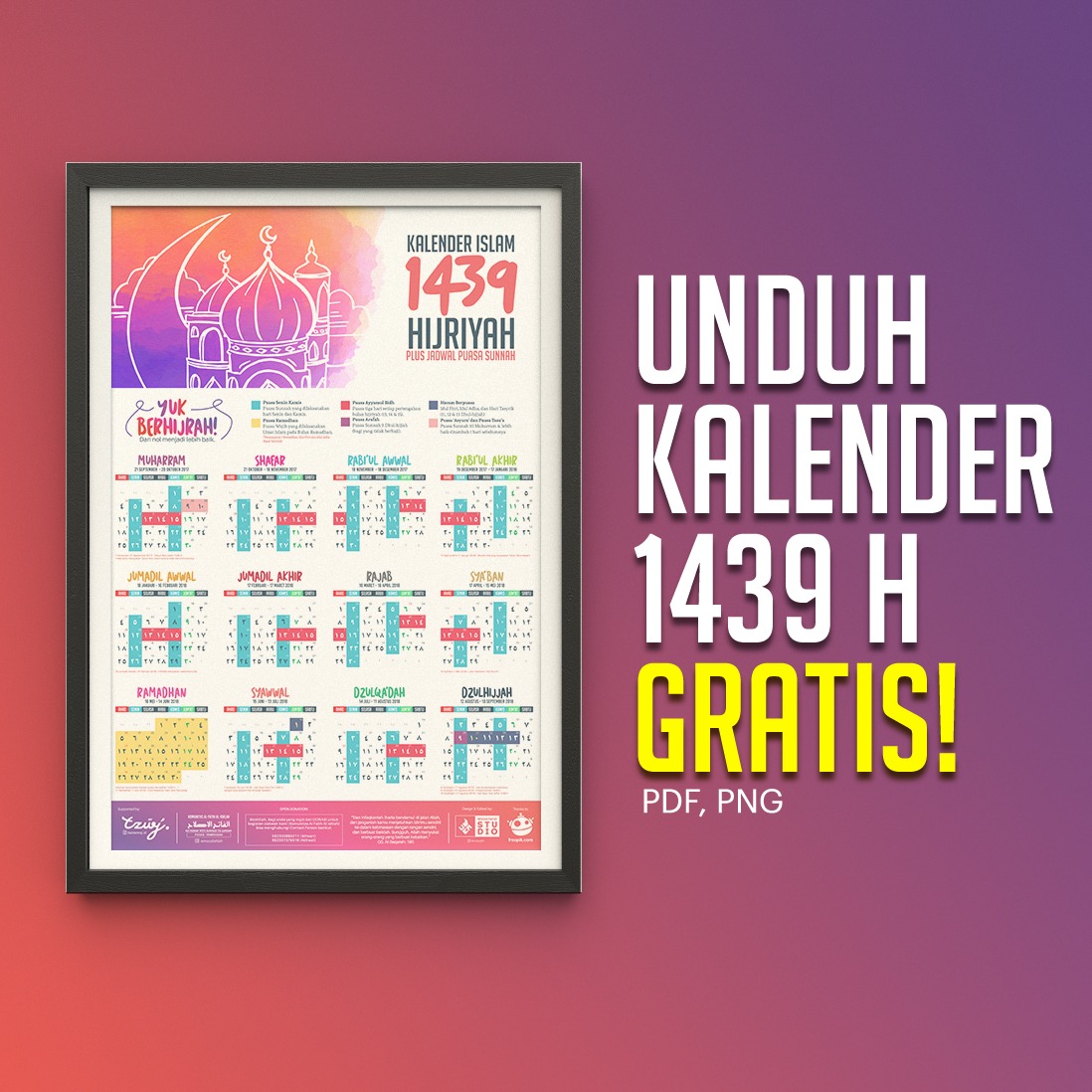 Kalender 1439 Hijriyah Gratis Download Design Dakwah