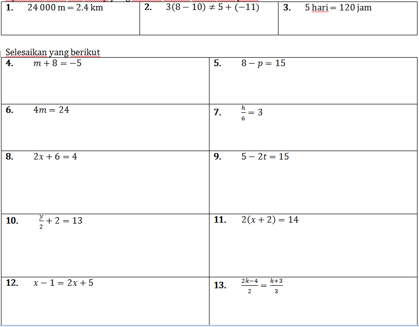 Cikgu Matematik: Latihan cuti sekolah tingkatan 2