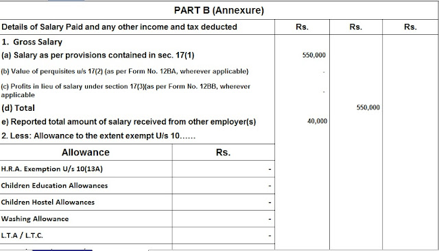 Income Form 16 Part B