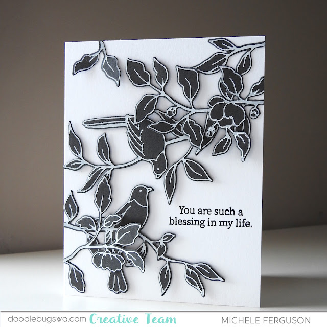 PinkFresh Studio Songbirds on Branches Hot Foil Plate