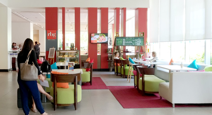 Modern and colorful lobby of Park Inn by Radisson Davao