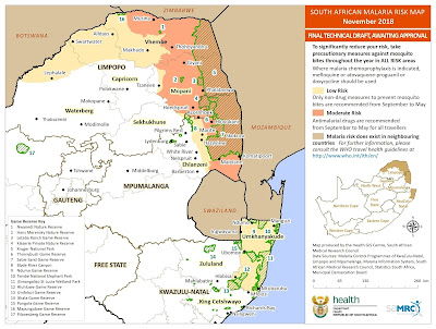 South Africa, Malaria, Malaria Risk Map, Malaria Risk Map November 2018